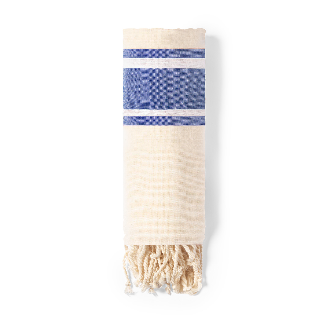 Serviette fouta en coton bio certifié Yistal 110 g_Bleu