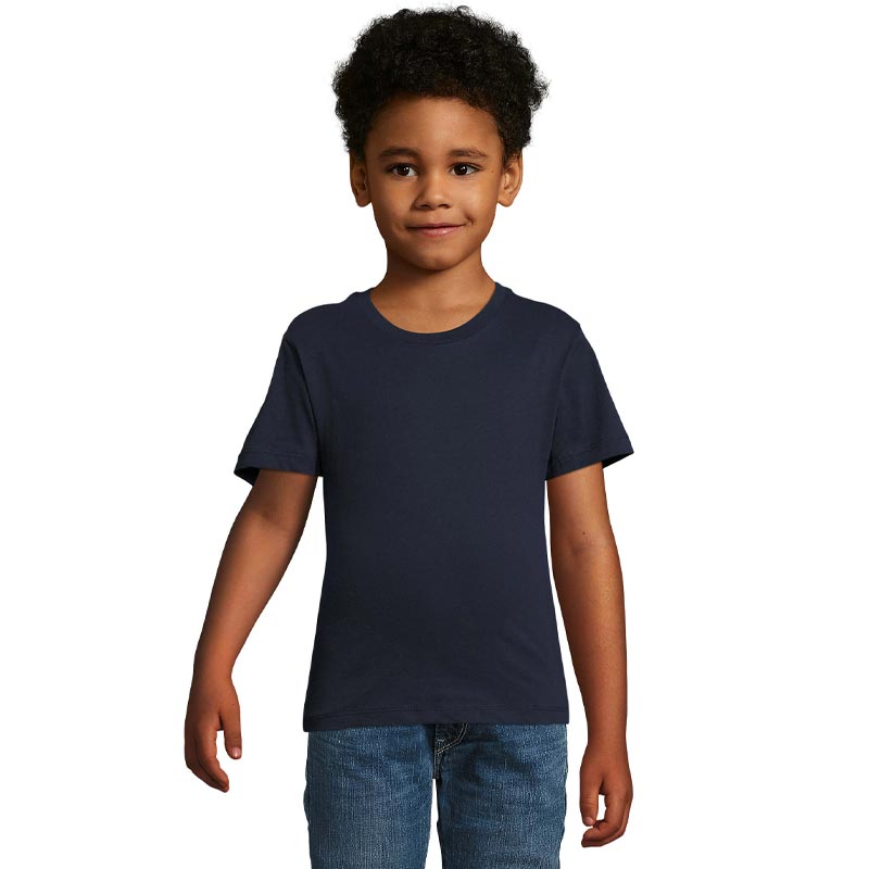 tee-shirt publicitaire enfant en coton bio Milo - coloris bleu