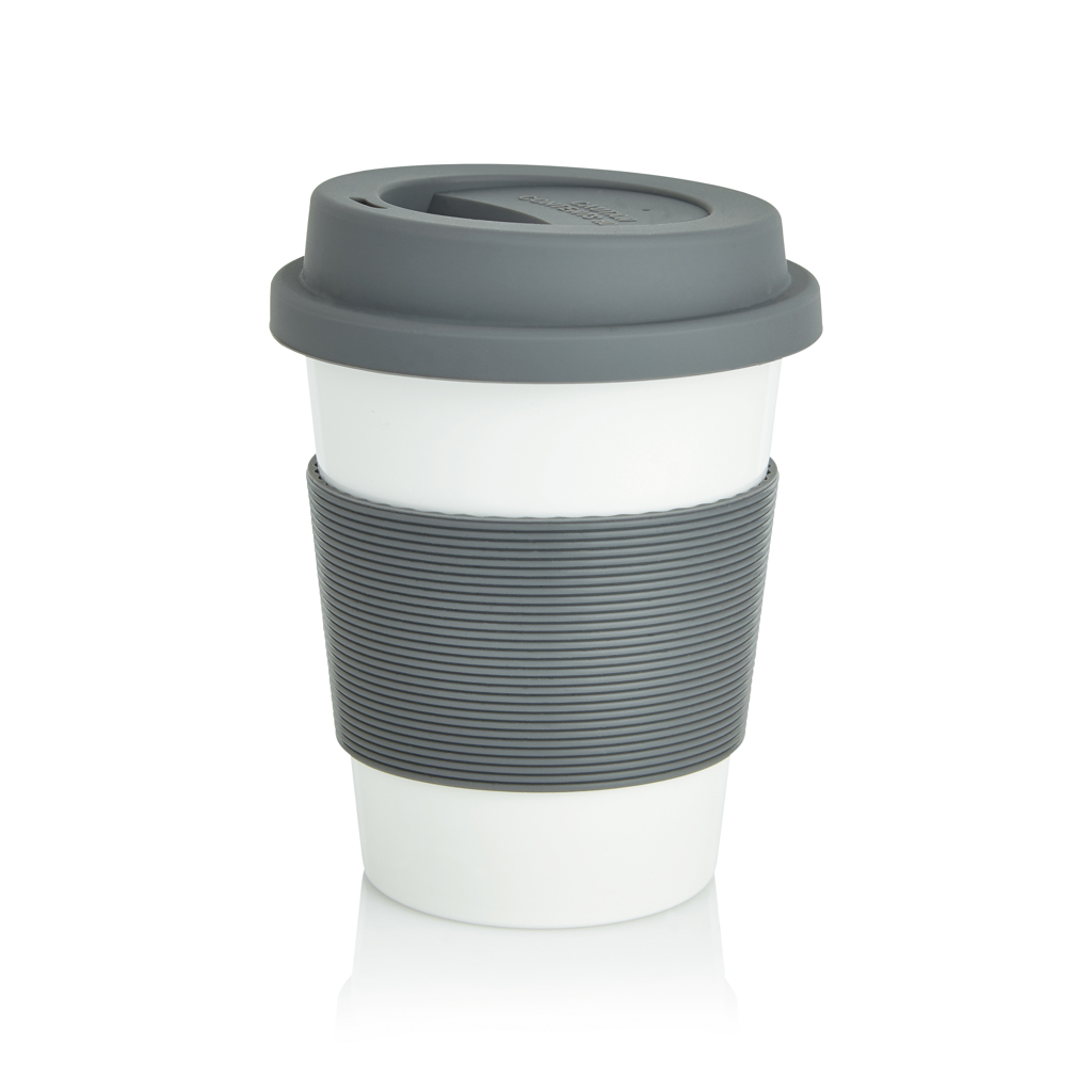 Mug de voyage en plastique végétal Biocup 350 mL_Gris