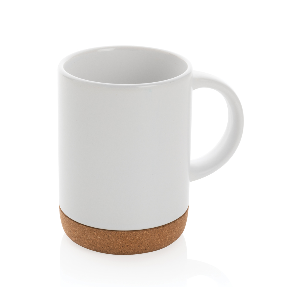 Mug avec base liège Tiago 280 mL_Blanc