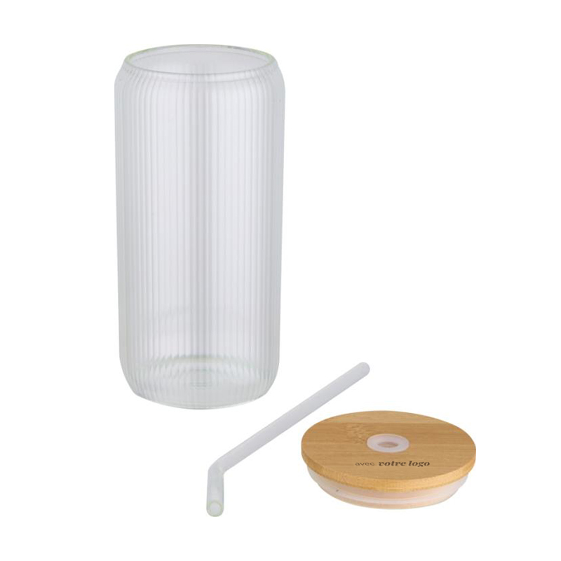 Mug en verre publicitaire avec couvercle en bambou Mirage 650 mL_02