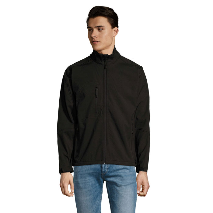 Veste softshell zippée homme en polyester certifié Relax 340 g_Noir
