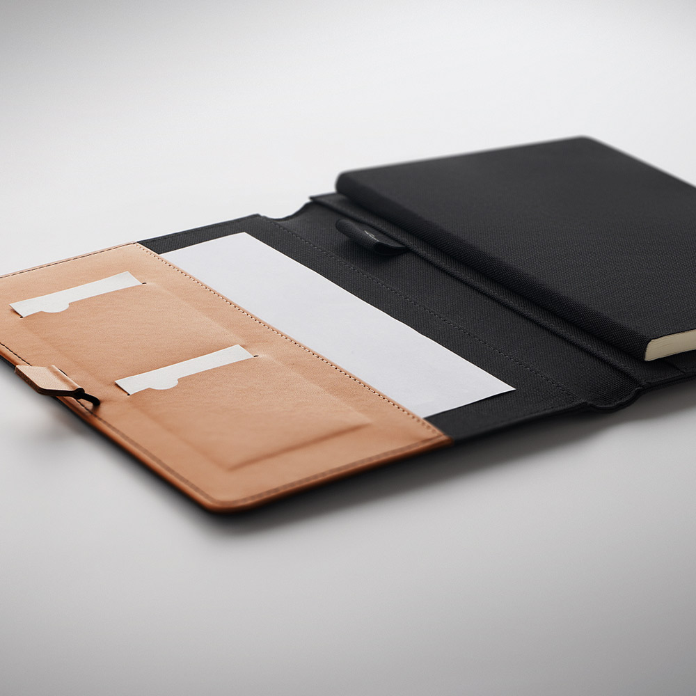 Conférencier A5 personnalisé en polyester recyclé rPET Feux_05