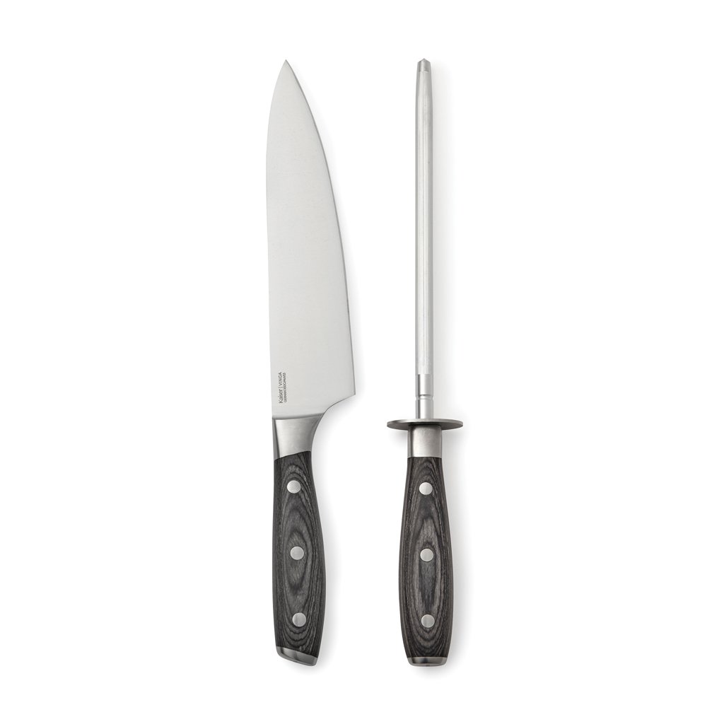 Kit couteau de chef et fusil en inox Vinga Kaiser_Marron