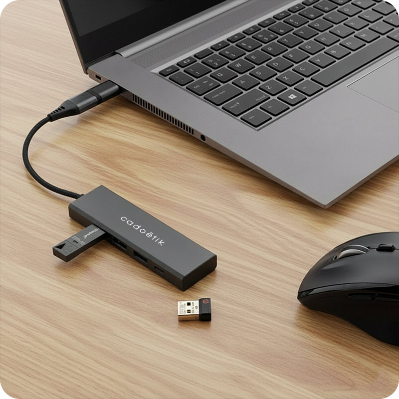 Hub avec 3 ports USB en aluminium recyclé certifié Terra_00