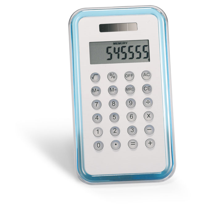 Calculatrice Dual 8 Chiffres_Bleu transparent