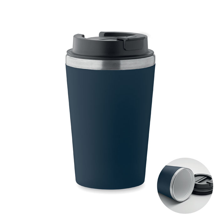 Mug de voyage isotherme en inox recyclé Blerm 350 mL_Bleu marine