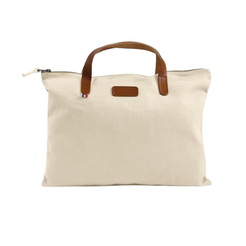 Sacoche en coton bio certifié et cuir Cancan_Naturel