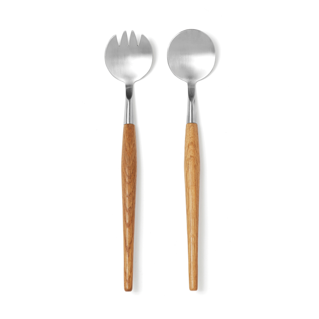 Couverts de service en inox et bois Vinga Rétro_Marron