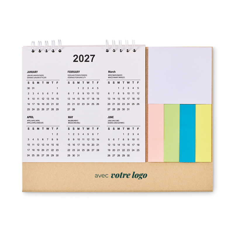 Calendrier chevalet avec mémo en papier recyclé certifié Calendoo_04