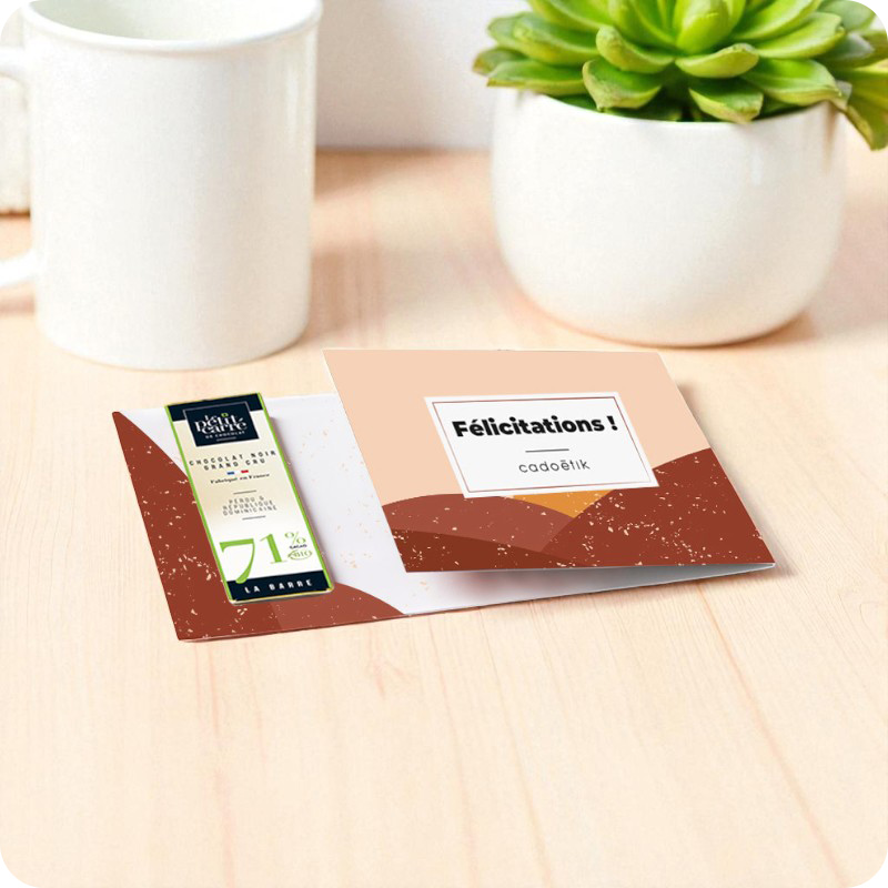 Carte avec 1 barre de chocolat bio 10 g_00