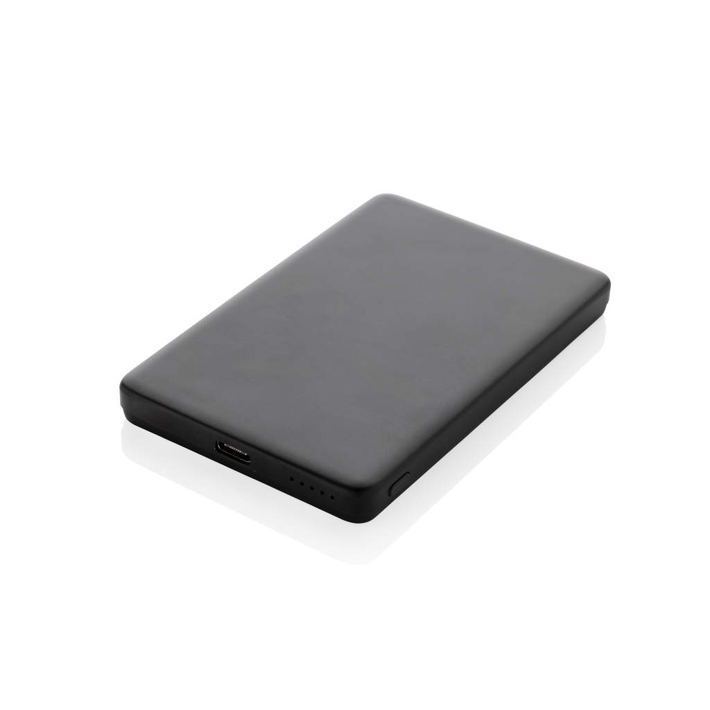 Batterie externe 5000 mAh à induction magnétique en alu recyclé Orion_Noir