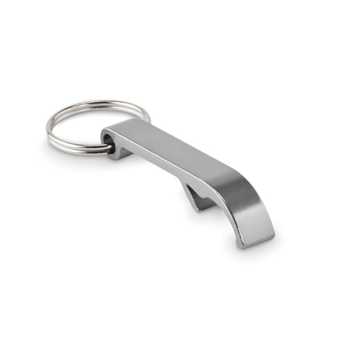Porte-clés décapsuleur en aluminium recyclé Ovikey_Argent