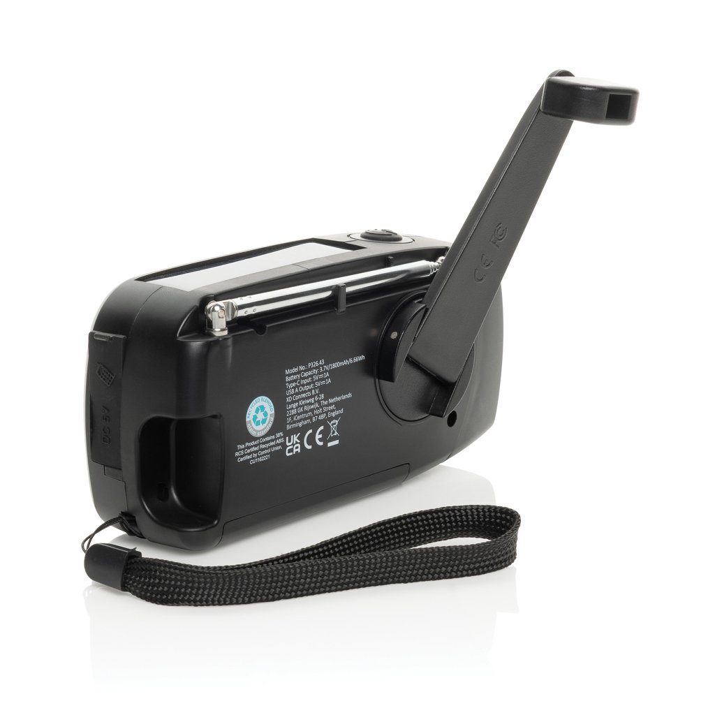 Radio d'urgence solaire avec chargeur et lampe torche RescueWave_02