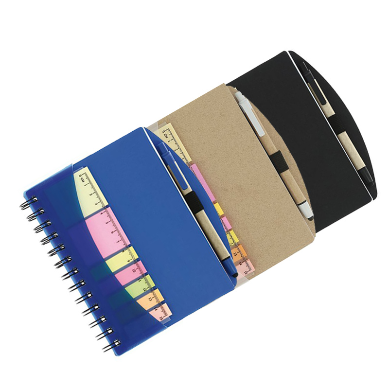 Carnet mémo avec stylo en carton recyclé Trio_02