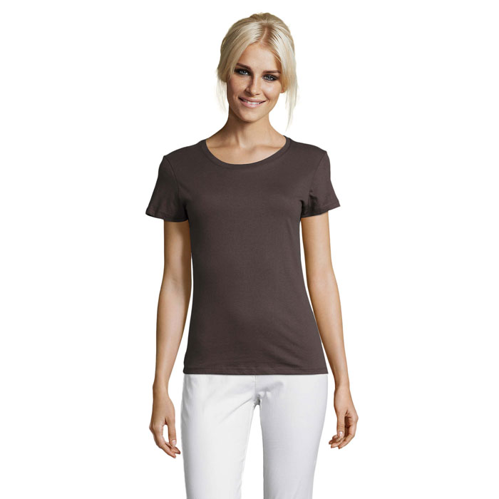T-shirt publicitaire femme en coton certifié Regent 150 g_Gris foncé