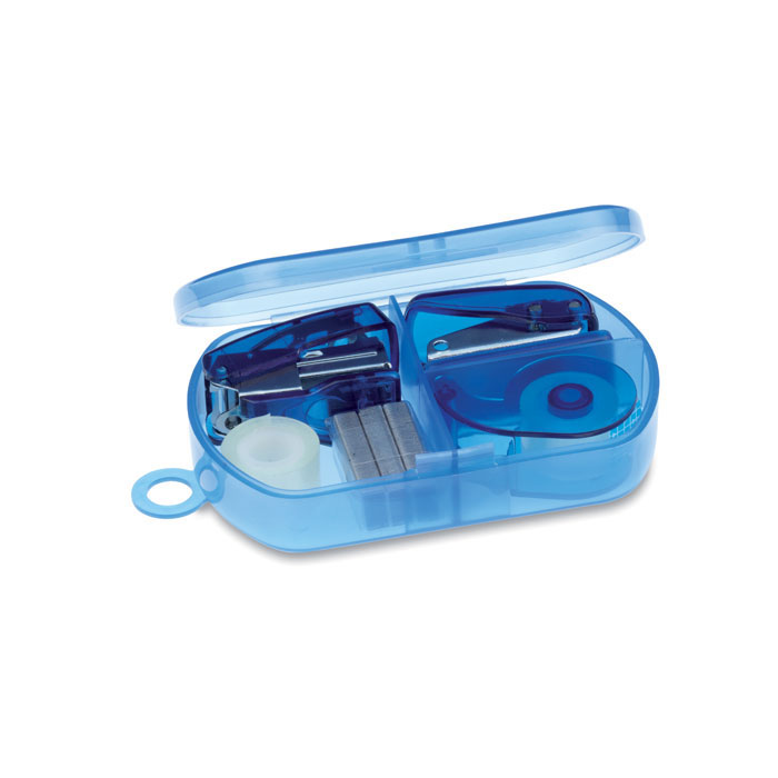 Set de papeterie Burobox_Bleu transparent