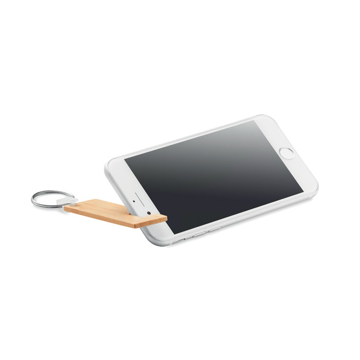 Porte-clés support de téléphone en bambou Gankey_Bois