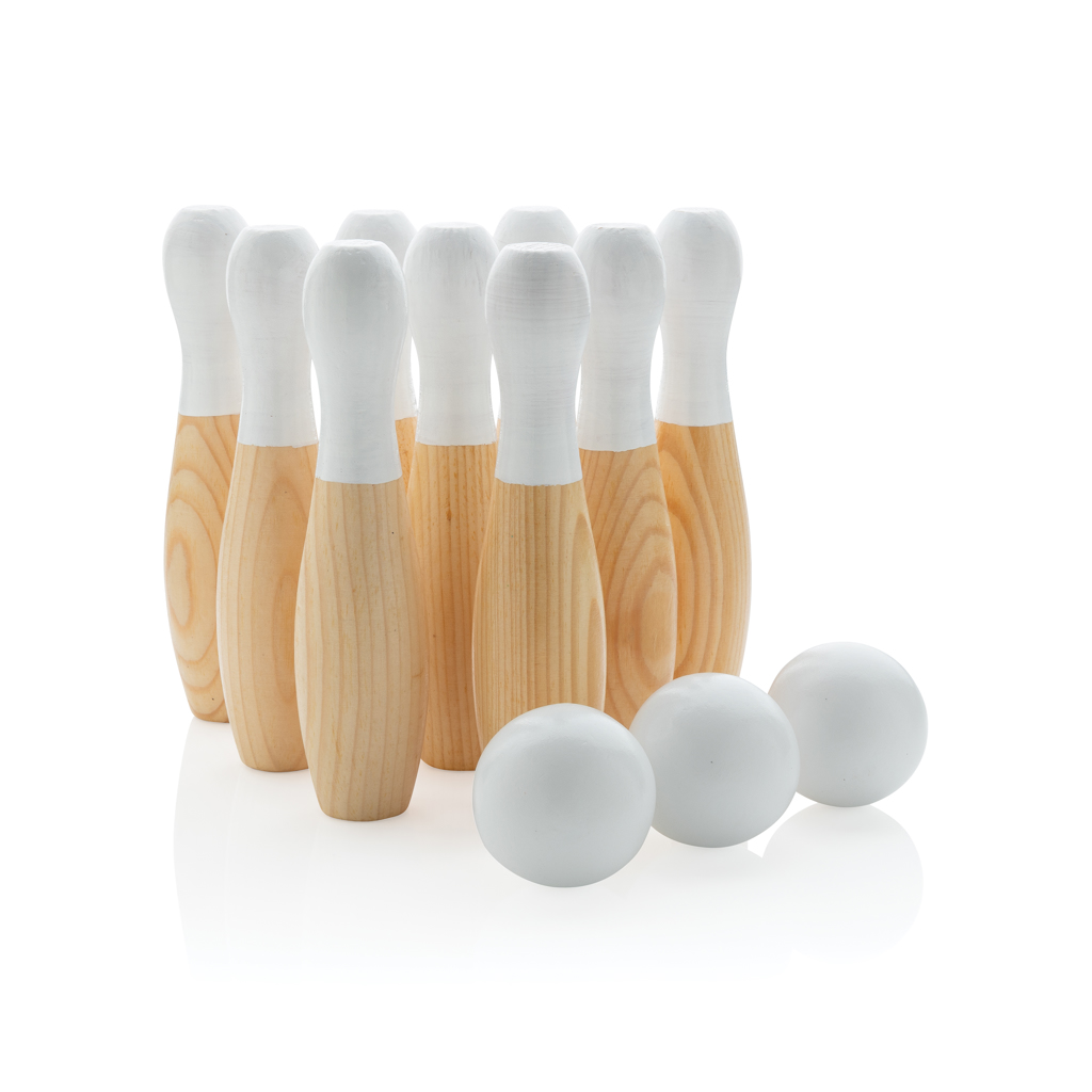 Jeu de quilles en bois Strike_Marron