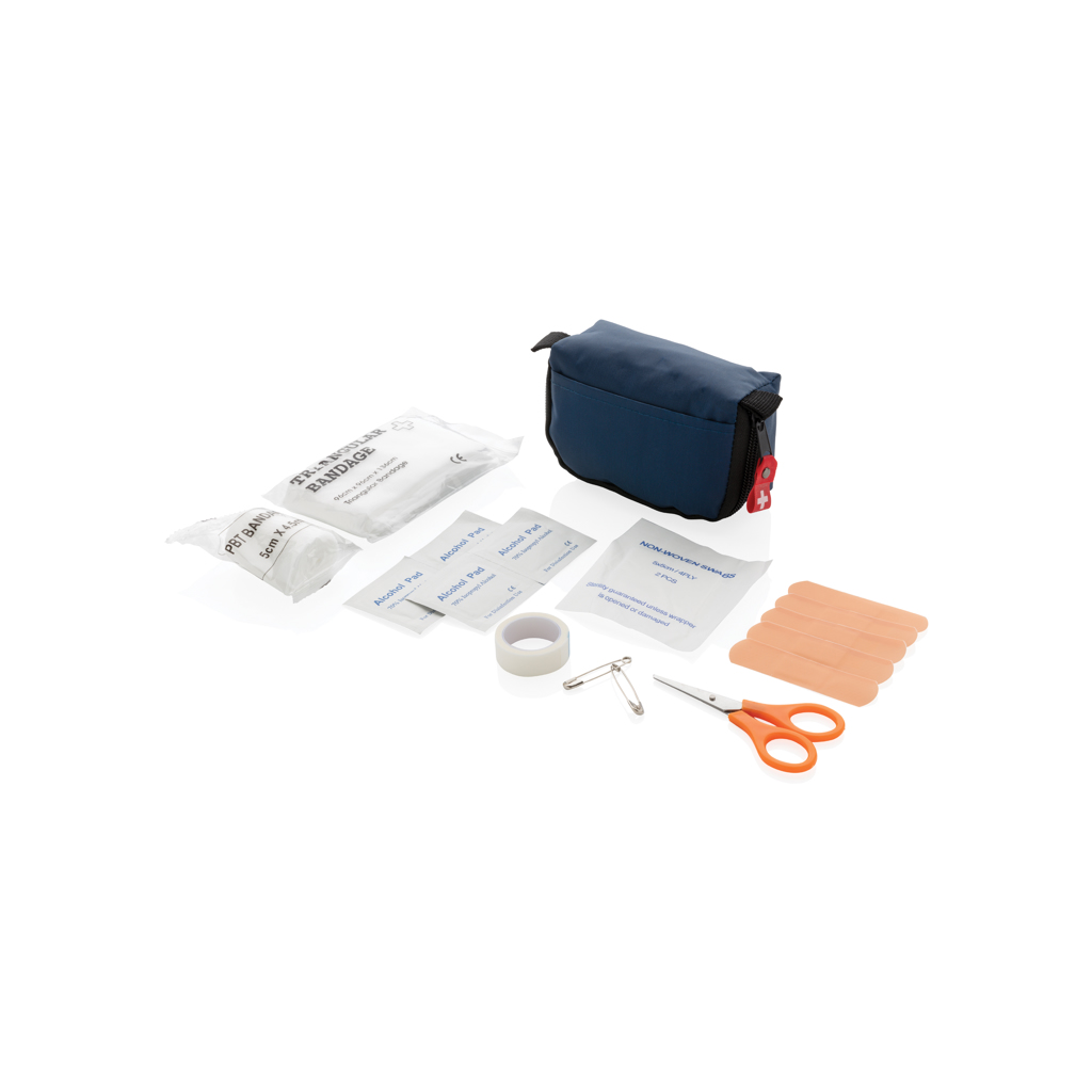Set de premiers secours dans une pochette rouge_Bleu marine