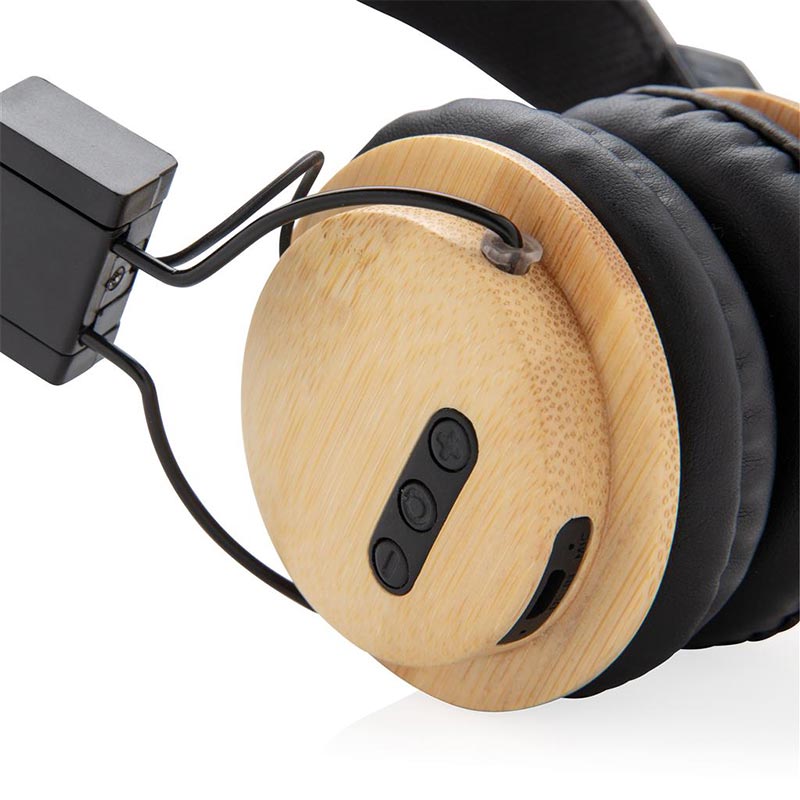 Cadeau promotionnel BtoB - Casque audio sans fil en bambou Liberwood