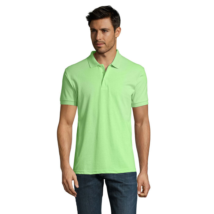 Polo homme en coton et polyester certifiés Prime 200 g_Vert pomme