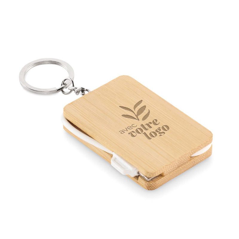 Câble de charge porte-clés en bambou 3-en-1 Bupow_03