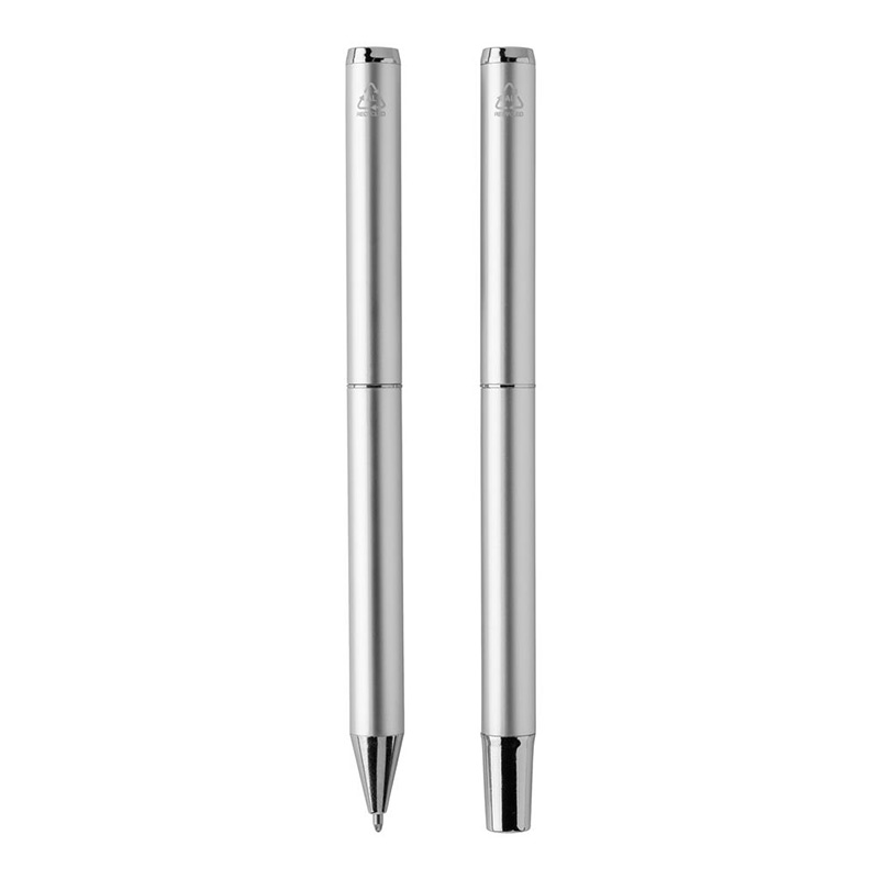 Parure stylo bille et roller en aluminium recyclé certifié Swiss Peak Cedar_04