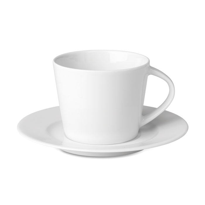 Tasse et soucoupe en porcelaine Cappuccino Paris 180 mL_Blanc