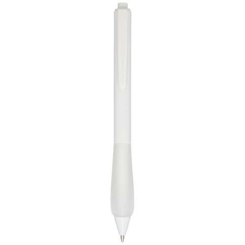 Stylo bille en plastique recyclé Lorena_Blanc transparent