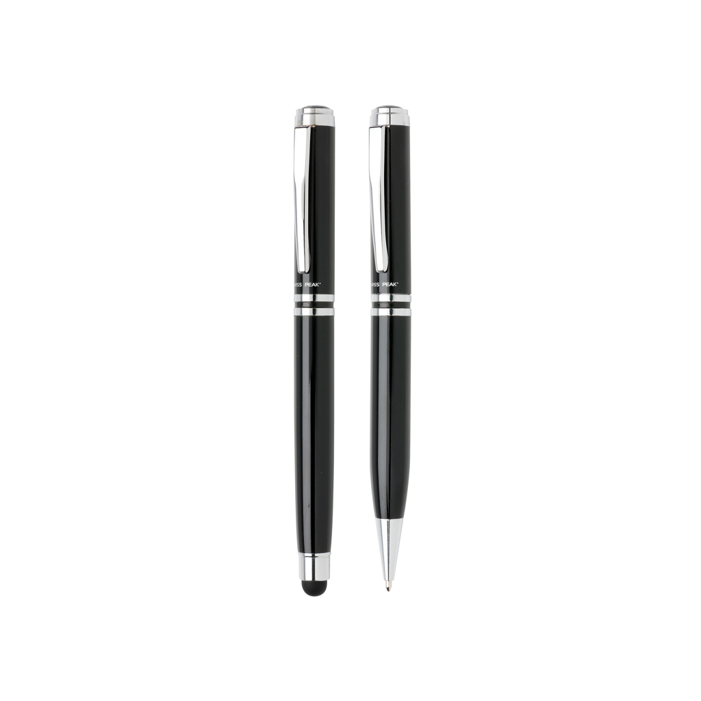 Parure stylo-stylet et roller Swiss Peak Tie_Noir