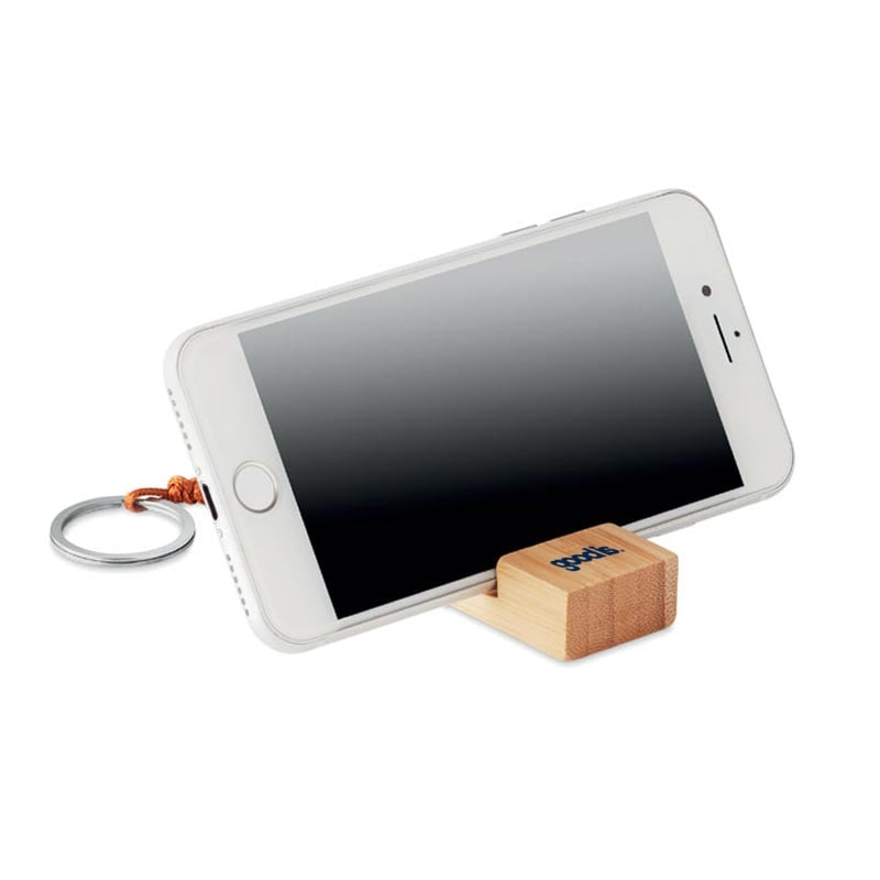 Porte-clés support de téléphone en bambou Trineu_02