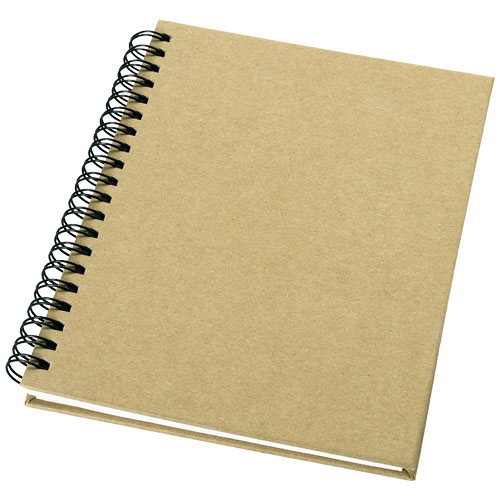 Carnet A6 à spirale en papier recyclé Mendel_Naturel