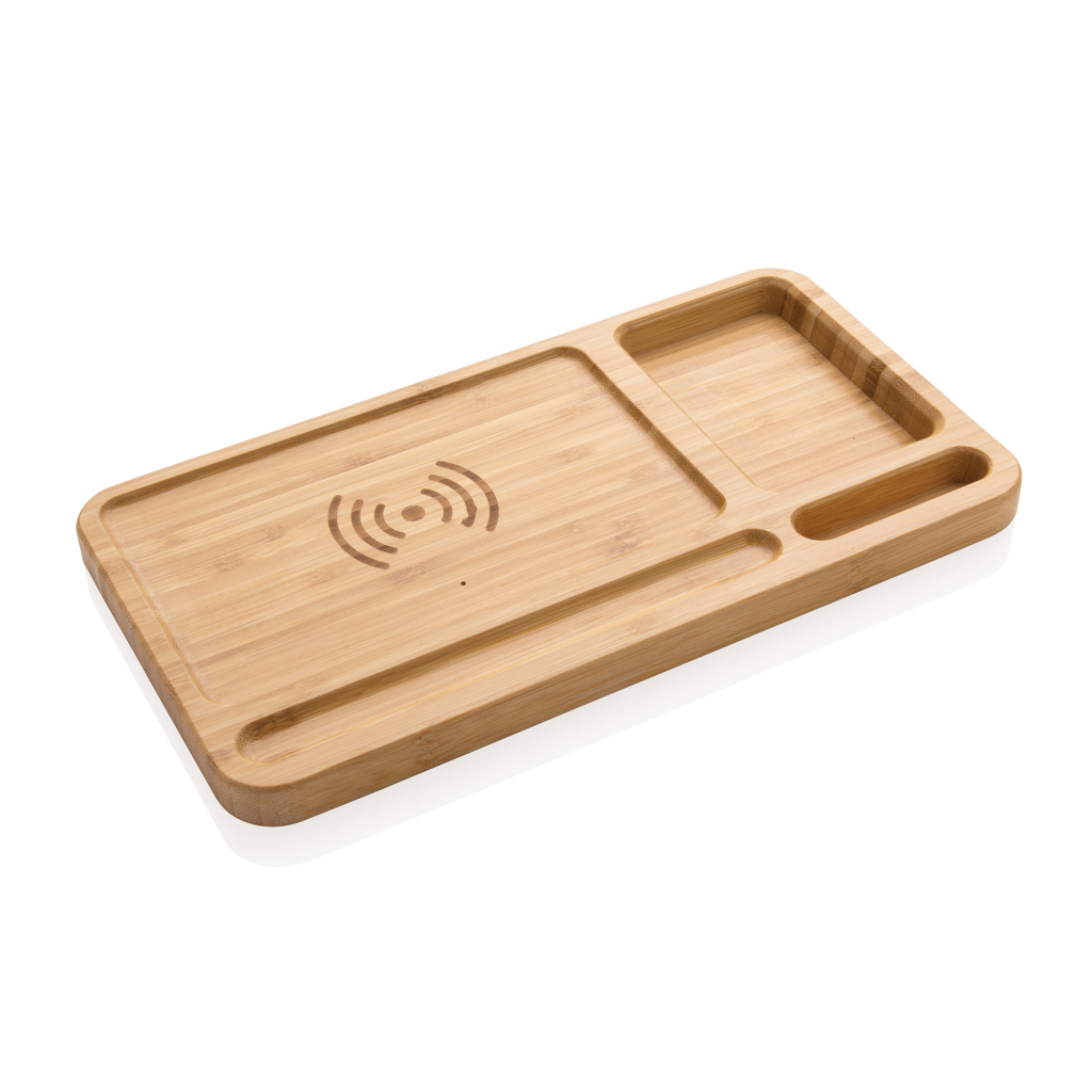 Chargeur à induction 10W en bambou certifié Woodly_Marron