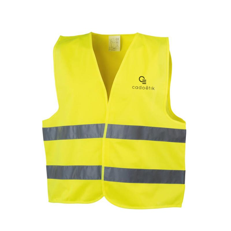 Gilet de sécurité publicitaire Safy - gilet fluorescent publicitaire
