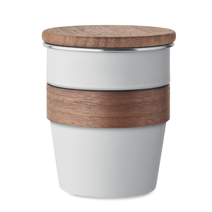 Mug de voyage en inox recyclé Walnut 350 mL_Blanc