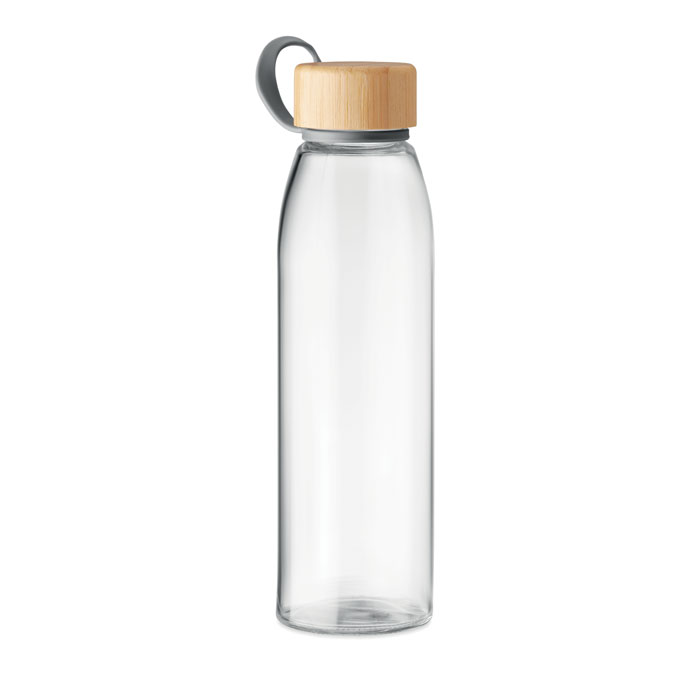 Bouteille en verre et bambou Fjord White 500 mL_Transparent