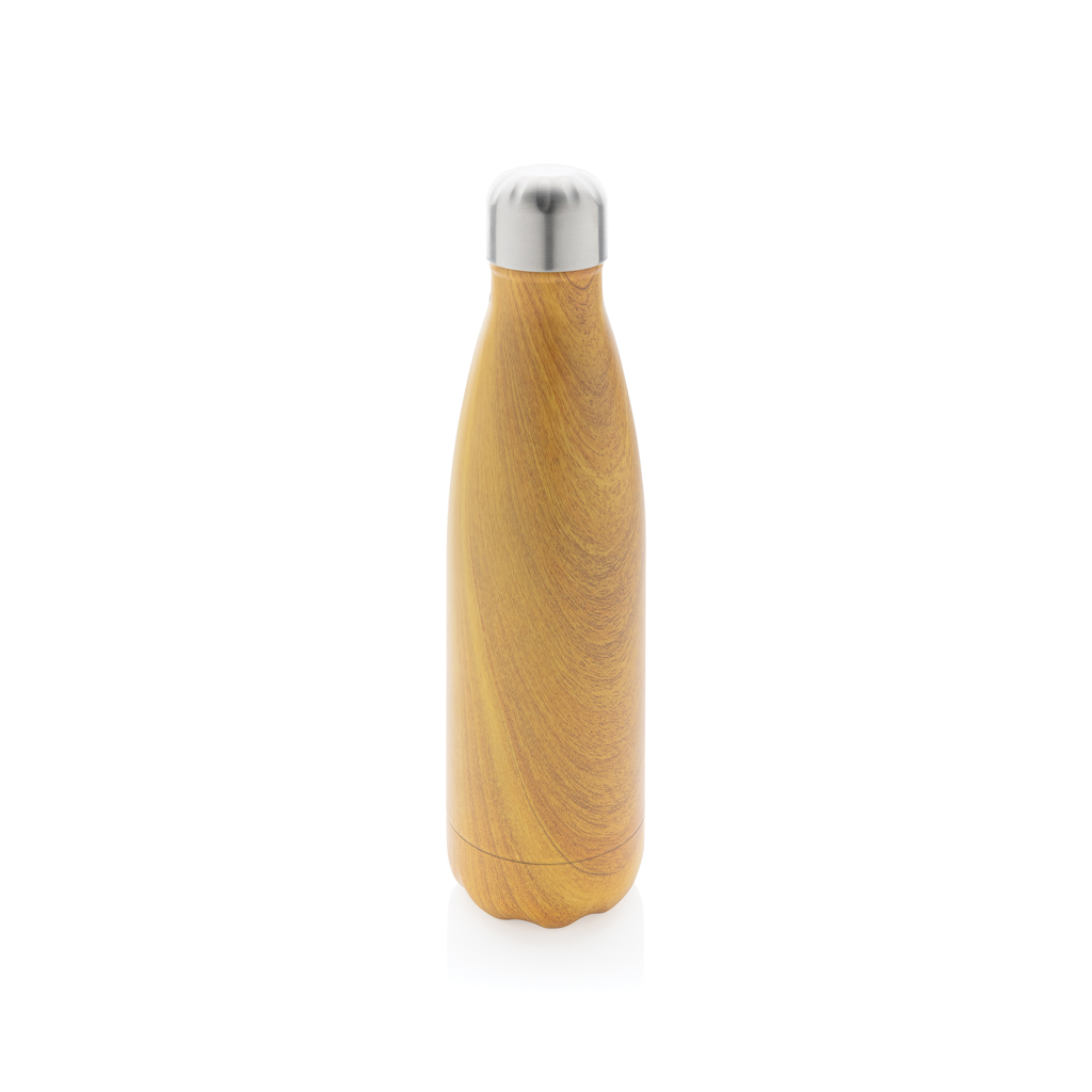 Bouteille isotherme en inox effet bois Minimalist 500 mL_Jaune