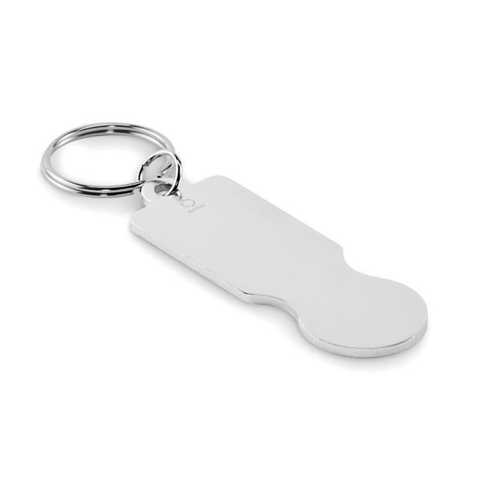 Porte-clés jeton en alu recyclé Tokley_Argent