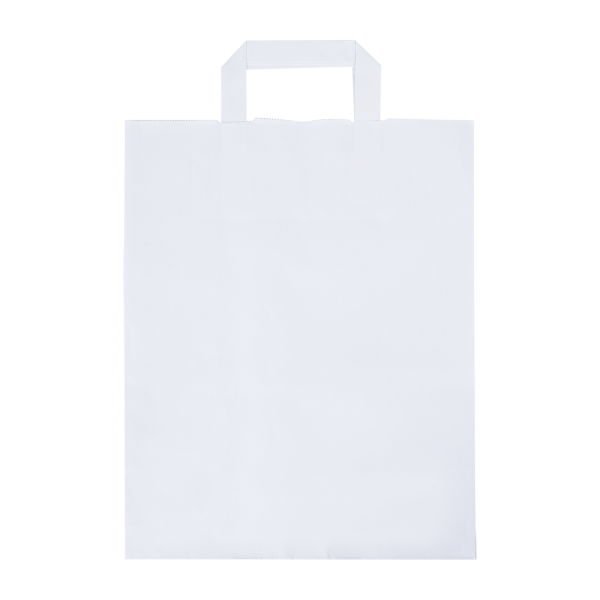 Sac en papier recyclé Old school 26 x 31 cm_Blanc