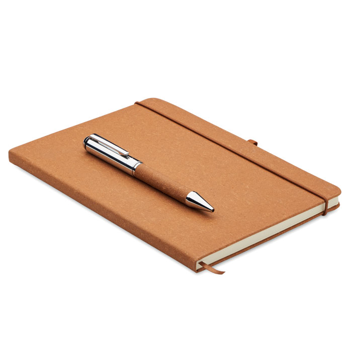 Carnet A5 avec stylo en cuir recyclé Eleganote_Beige