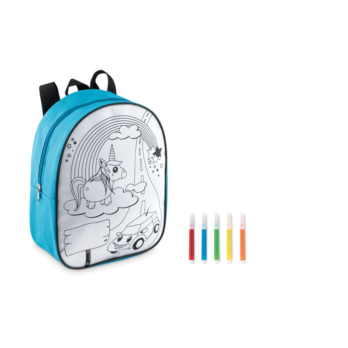 Sac à dos enfant à colorier Backsketchy_Turquoise