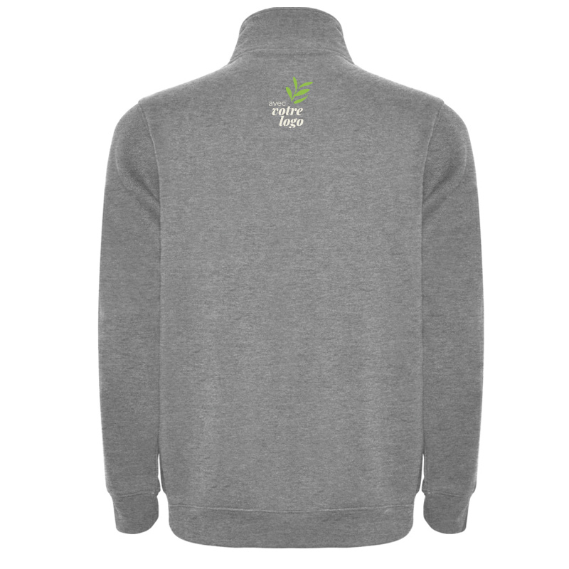 Sweat unisexe col zippé en coton et polyester certifiés Aneto 280 g_3