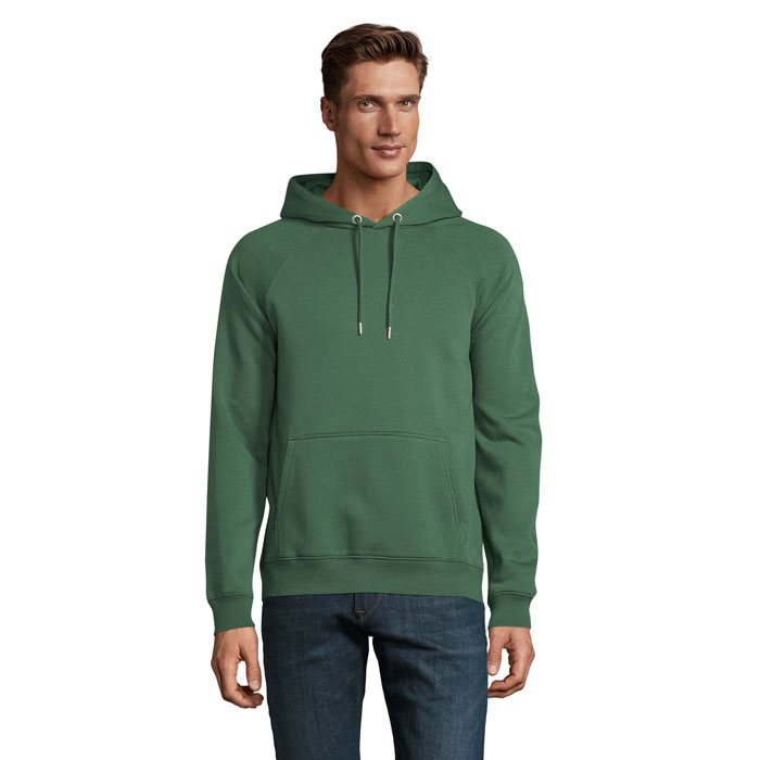 Sweat mixte en coton bio et polyester recyclé certifiés Stellar 280 g_Vert bouteille