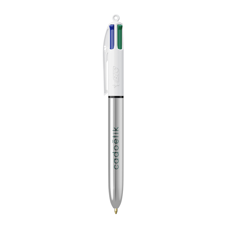 Stylo bille publicitaire BIC® 4 Couleurs Shine - Coloris bleu