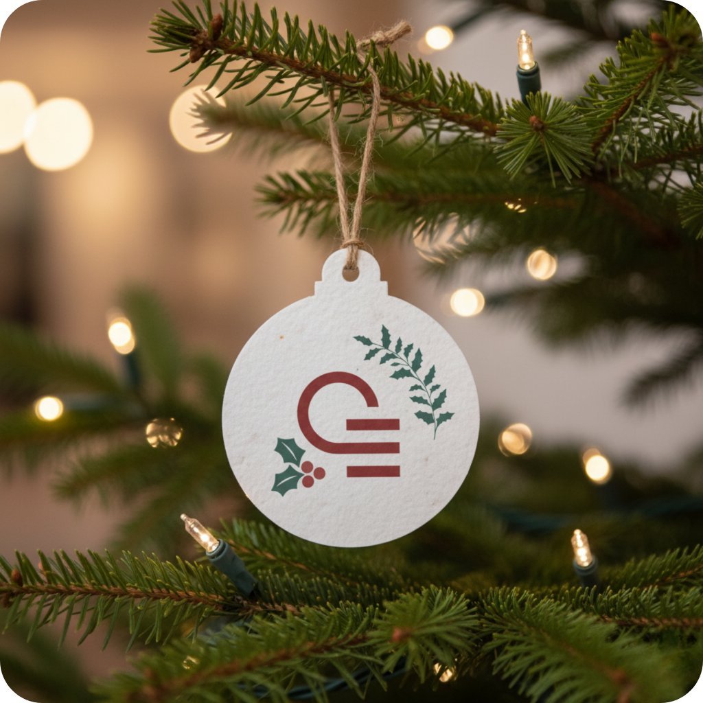 Boule de Noël en papier ensemencé Neco_00