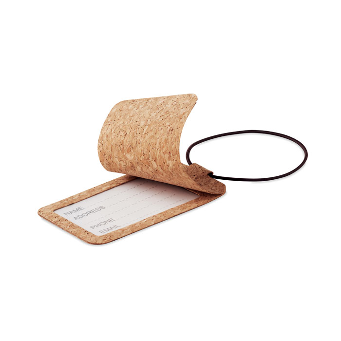 Étiquette à bagage en liège Ovalis_Beige