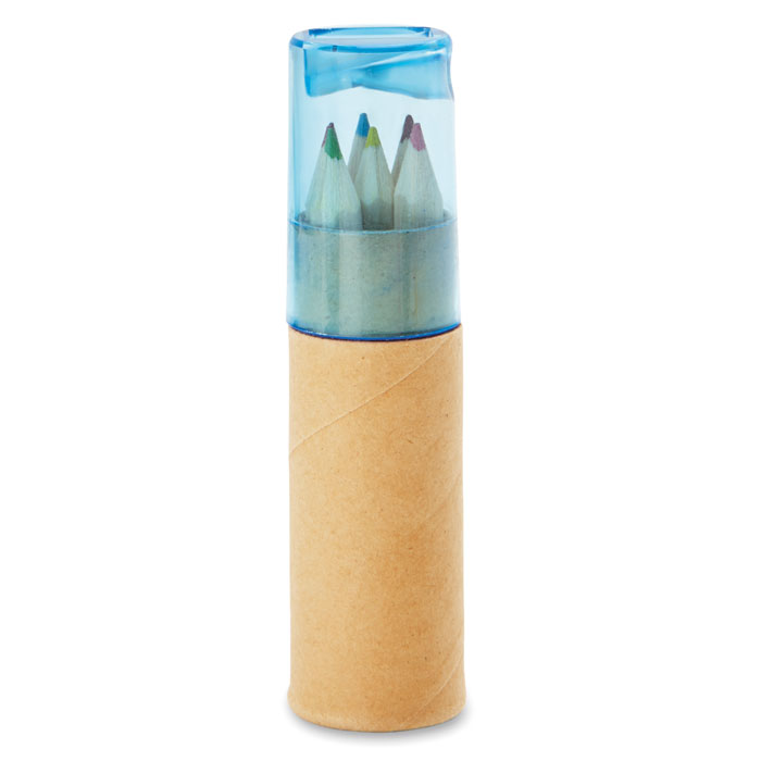 Tube 6 crayons de couleur Petit Lambut_Bleu transparent