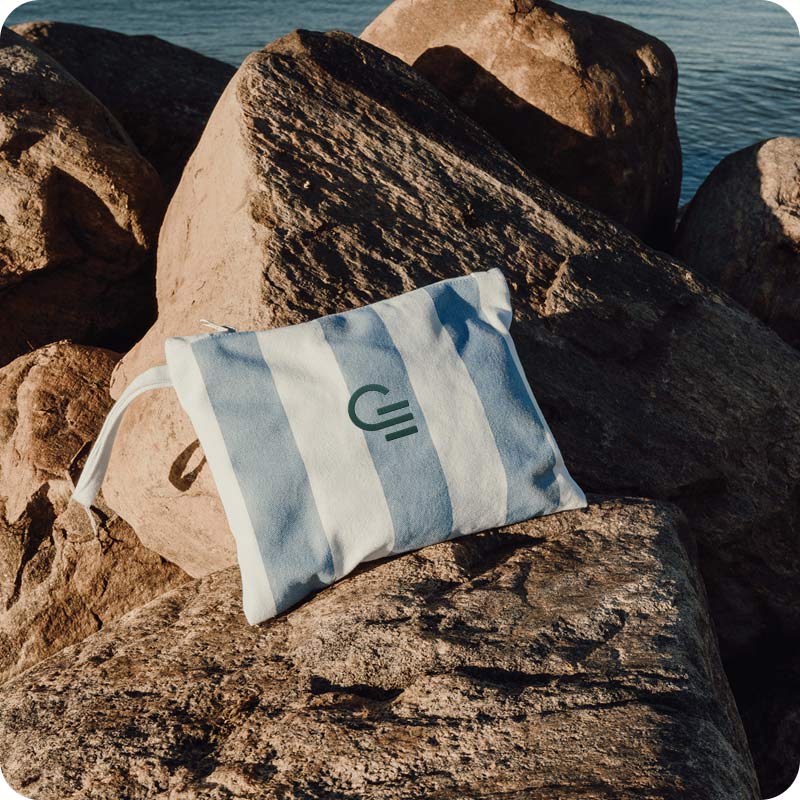 Pochette publicitaire en coton et polyester recyclés Vinga Lagoa 390 g_00