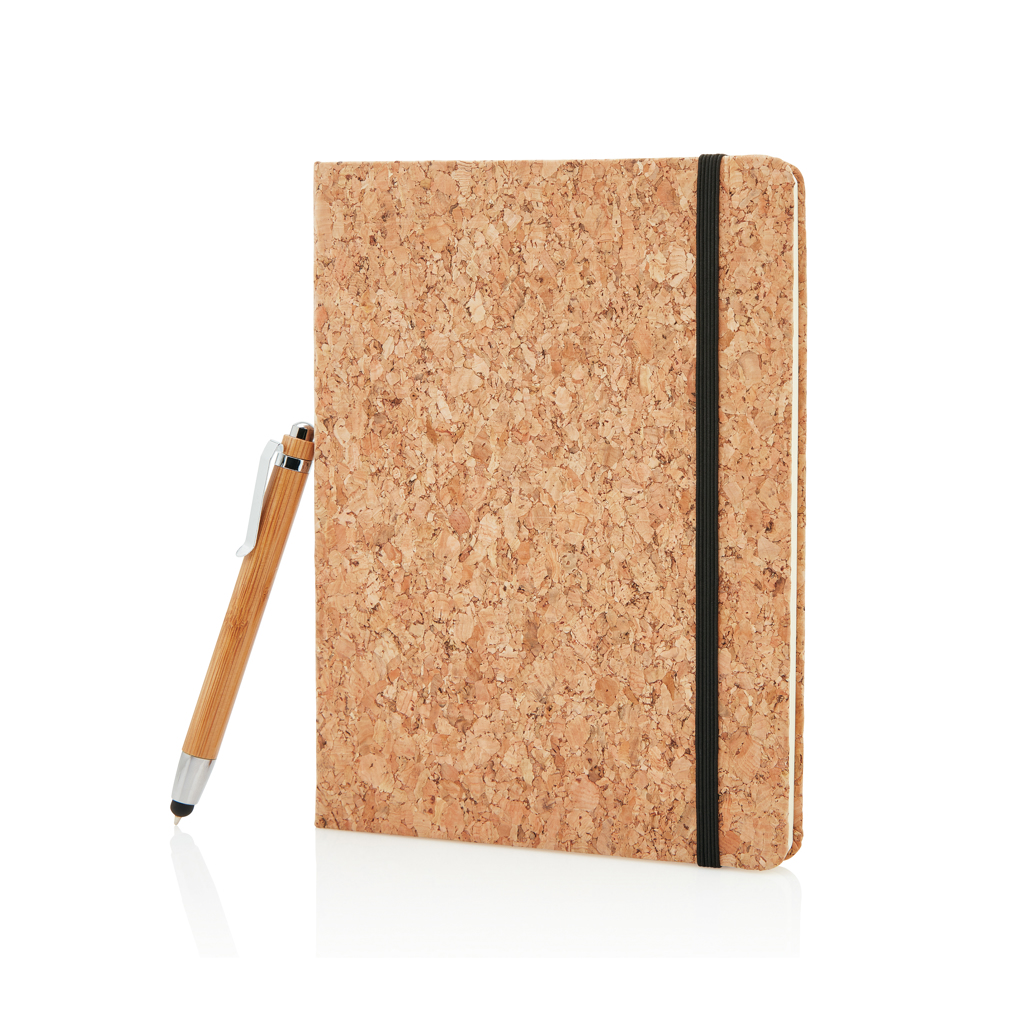 Carnet A5 avec stylo en liège et bambou Earth_Marron